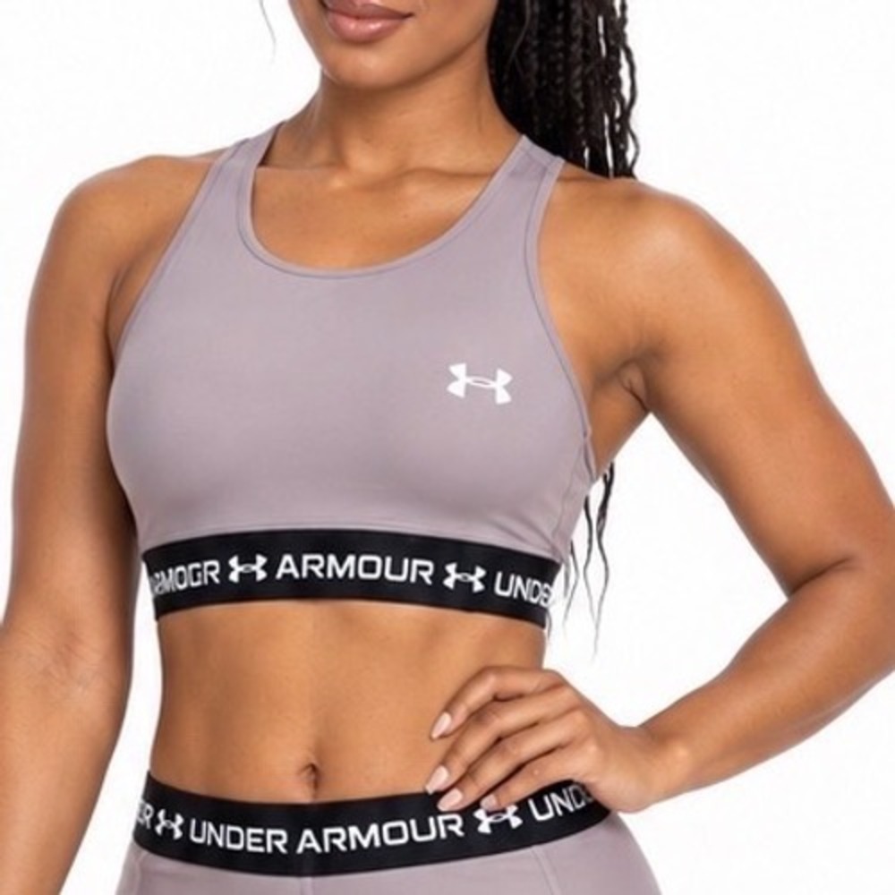Under Armour HeatGear Crop Tank Mauve Purple High Neck Racerback L NEW 110-15